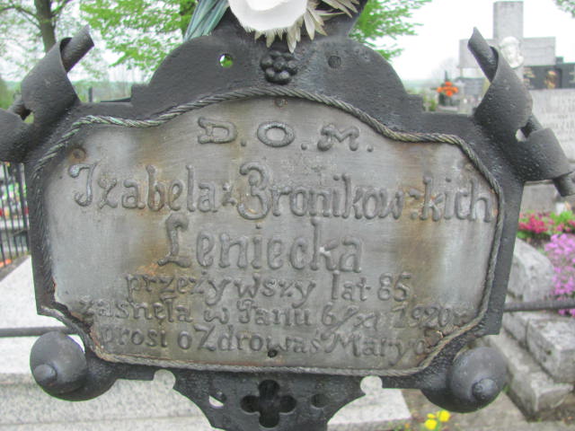 Izabela Laniecka 1860 Rymanów - Grobonet - Wyszukiwarka osób pochowanych