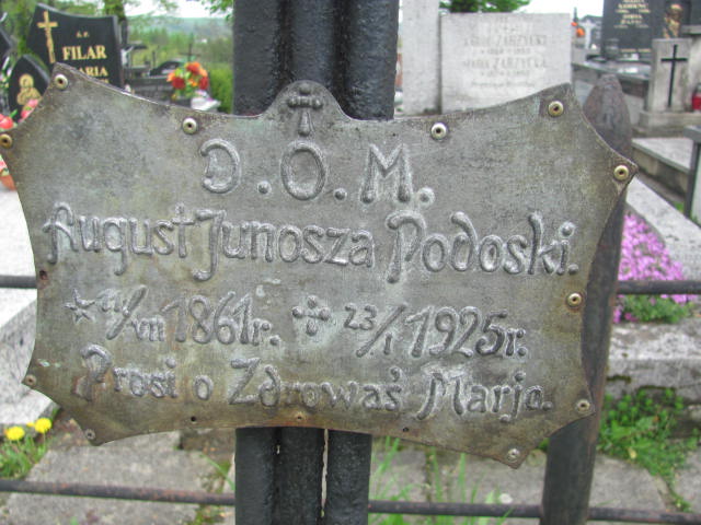 August Janosza Podoski 1860 Rymanów - Grobonet - Wyszukiwarka osób pochowanych