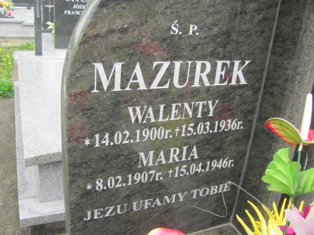 Walenty Mazurek 1900 Rymanów - Grobonet - Wyszukiwarka osób pochowanych