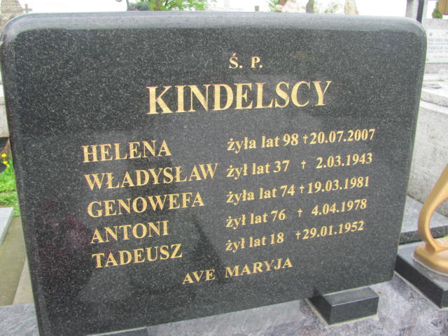 Władysław Kindelski 1905 Rymanów - Grobonet - Wyszukiwarka osób pochowanych