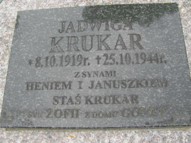 Jadwiga Krukar 1919 Rymanów - Grobonet - Wyszukiwarka osób pochowanych