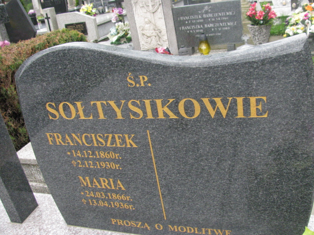 Franciszek Sołtysik 1860 Rymanów - Grobonet - Wyszukiwarka osób pochowanych