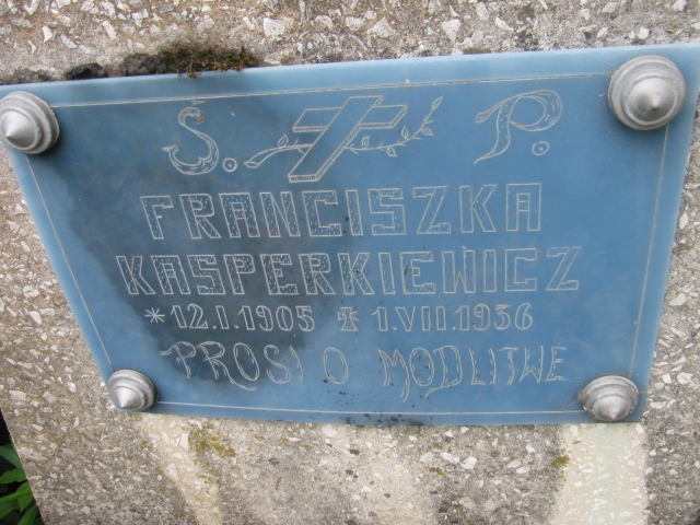 Franciszka Kasperkiewicz 1905 Rymanów - Grobonet - Wyszukiwarka osób pochowanych