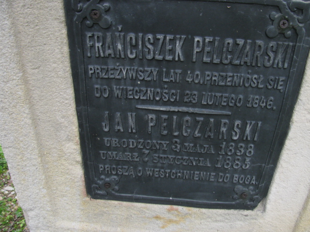 Jan Pelczarski 1838 Rymanów - Grobonet - Wyszukiwarka osób pochowanych