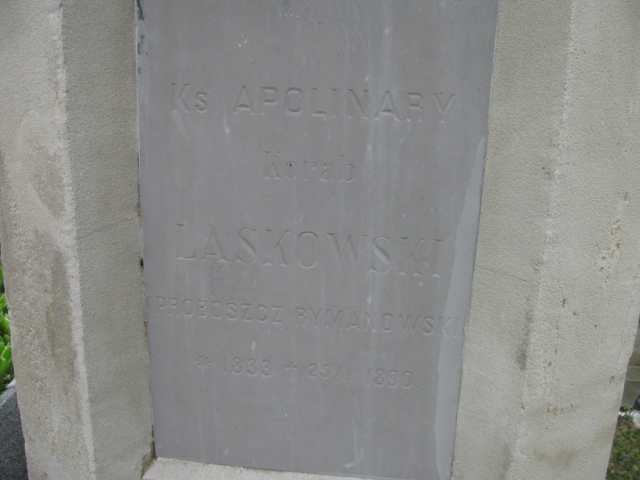 Apolinary Korab-Laskowski 1832 Rymanów - Grobonet - Wyszukiwarka osób pochowanych