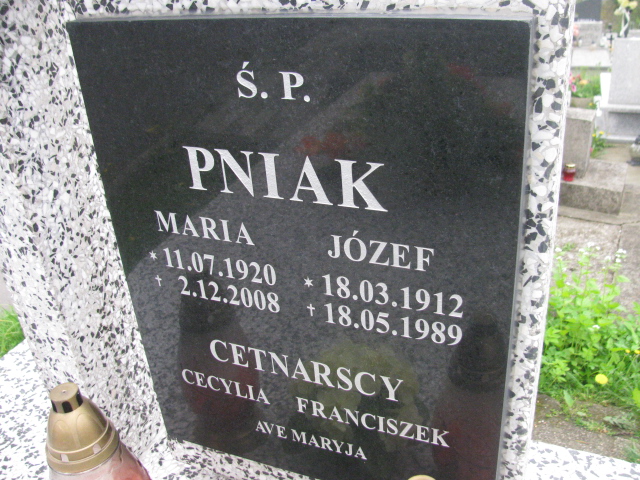 Maria Pniak 1920 Rymanów - Grobonet - Wyszukiwarka osób pochowanych