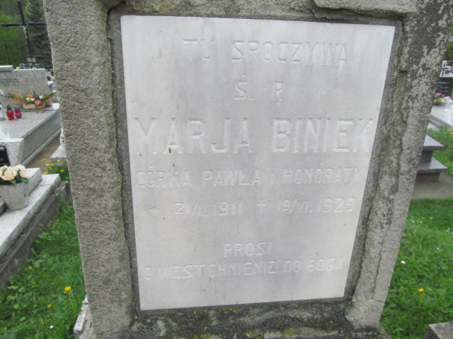 Marja Biniek 1911 Rymanów - Grobonet - Wyszukiwarka osób pochowanych