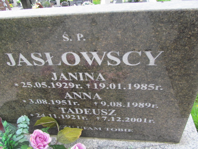 Janina Jasłowska 1929 Rymanów - Grobonet - Wyszukiwarka osób pochowanych