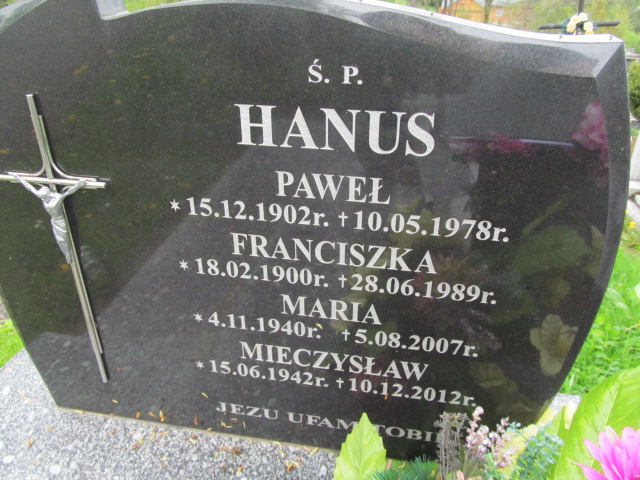 Paweł Hanus 1902 Rymanów - Grobonet - Wyszukiwarka osób pochowanych