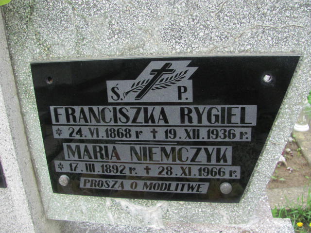 Franciszka Rygiel 1868 Rymanów - Grobonet - Wyszukiwarka osób pochowanych