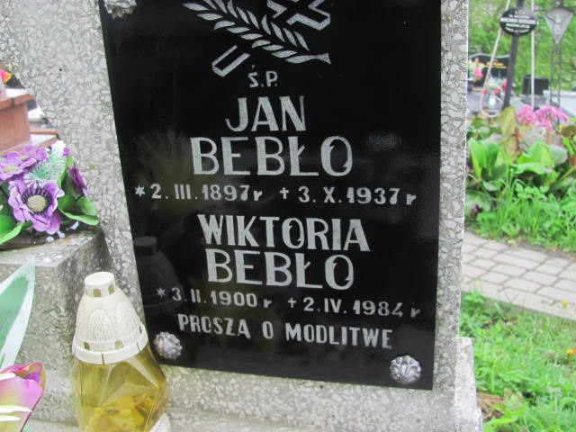 Wiktoria Bebło 1900 Rymanów - Grobonet - Wyszukiwarka osób pochowanych