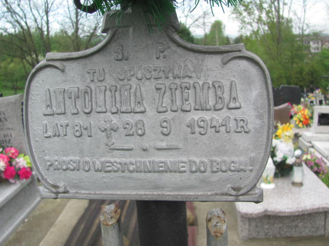 Antonina Ziemba 1859 Rymanów - Grobonet - Wyszukiwarka osób pochowanych