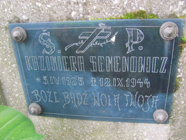 Kazimiera Semenowicz 1923 Rymanów - Grobonet - Wyszukiwarka osób pochowanych